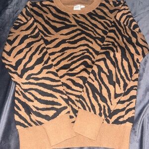 GAP Brown and Black Zebra Print Kids Sweater